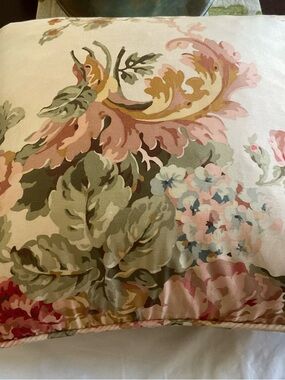 VTG Ralph Lauren Sussex Accent Pillow Cover W/Down Filled Insert Sq 16x16”